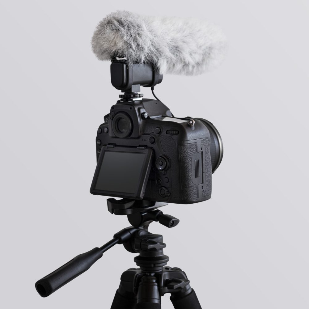 Digital camera with a microphone windshield
